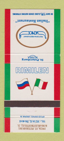 Matchbook Cover - Rimilen Italian Restaurant St Petersburg Russia 30 Strike