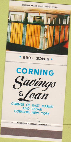 Matchbook Cover - Corning Savings Loan NY 30 Strike