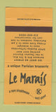 Matchbook Cover - Le Marais Steak New York City 30 Strike