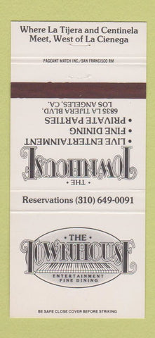 Matchbook Cover - The Townhouse Restaurant Los Angeles CA 30 Strike
