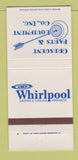 Matchbook Cover - Crescent Parts Whirlpool 30 Strike