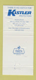 Matchbook Cover - Kistler Fire Protection Allentown PA 30 Strike