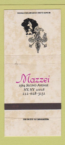 Matchbook Cover - Mazzei New York City  30 Strike