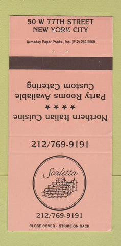 Matchbook Cover - Scaletta Italian Restaurant New York City 30 Strike