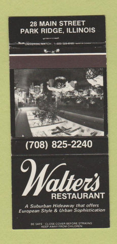 Matchbook Cover - Walter's Restaurant Park Ridge IL 30 Strike