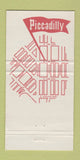 Matchbook Cover - Piccadilly Restaurant Prime Rib Denver Colorado 30 Strike