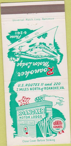 Matchbook Cover - Roanoker Motor Lodge Roanoke VA 30 Strike