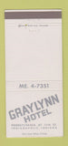 Matchbook Cover - Graylynn Hotel Indianapolis IN 30 Strike