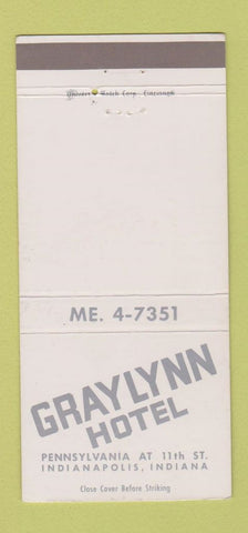 Matchbook Cover - Graylynn Hotel Indianapolis IN 30 Strike