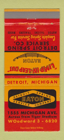 Matchbook Cover - Detroit MI Spring Company Eaton  30 Strike