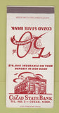 Matchbook Cover - Cozad State Bank NE 50th SAMPLE 30 Strike