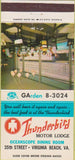 Matchbook Cover - Thunderbird Motor Lodge Virginia Beach VA 30 Strike