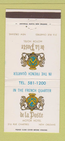 Matchbook Cover - De La Poste Motor Hotel New Orleans LA 30 Strike