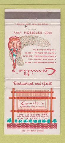 Matchbook Cover - Camillo's rEStaurant New Orleans LA WEAR 30 Strike