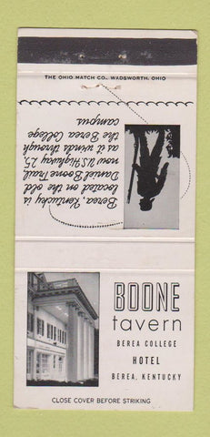 Matchbook Cover - Boone Tavern Berea College Hotel Berea KY 30 Strike