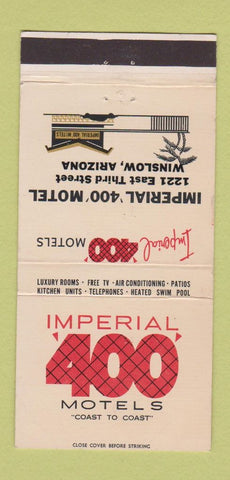 Matchbook Cover - Imperial 400 Motel Winslow AZ 30 Strike