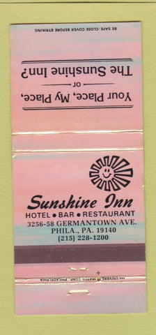 Matchbook Cover - Sunshine Inn Philadelphia PA 30 Strike