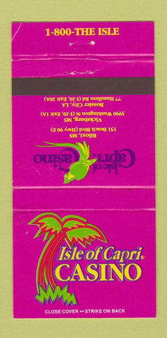 Matchbook Cover - Isle of Capri Casino Bossier City LA Biloxi MS 30 Strike