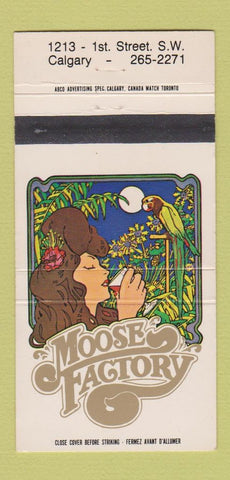 Matchbook Cover - Moose Factory Calgary AB girlite parrot 30 Strike