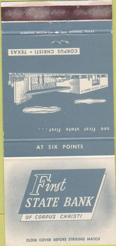 Matchbook Cover - First State Bank Corpus Christi TX WEAR 30 Strike