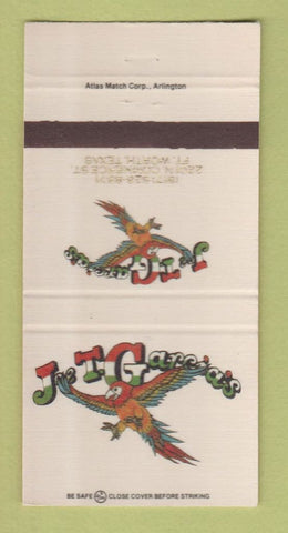 Matchbook Cover - JT Garcia's Fort Worth TX parrot Mexican 30 Strike