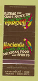 Matchbook Cover - Hacienda Mexican Lake Tahoe Folsom CA Reno NV WEAR 30 Strike