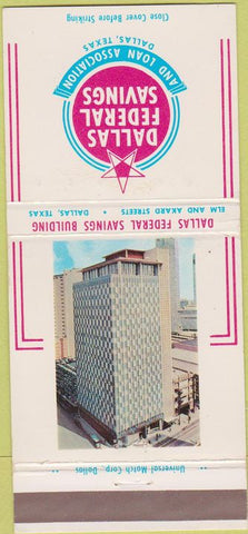 Matchbook Cover - Dallas Federal Savings Dallas TX 30 Strike