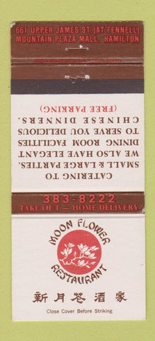 Matchbook Cover - Moon Flower Restaurant Chinese Hamilton ON 30 Strike