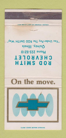 Matchbook Cover - Rod Smith Chevrolet Quincy IL WORN 30 Strike