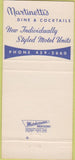 Matchbook Cover - Martinetti's Restaurant Crystal Lake IL 30 Strike