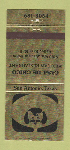 Matchbook Cover - Case De Chico Mexican San Antonio TX 30 Strike