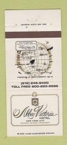 Matchbook Cover - Abbey Victoria Hotel New York City 30 Strike