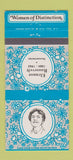 Matchbook Cover - Women of Distinction Eleanor Roosevelt 30 Strike