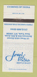 Matchbook Cover - Jewel of India Restaurant New York City 30 Strike