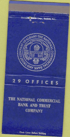 Matchbook Cover - National Commercial Bank Trust Albany NY 30 Strike