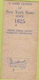 Matchbook Cover - National Commercial Bank Trust Albany NY 30 Strike