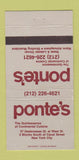 Matchbook Cover - Ponte's New York City restaurant WEAR 30 Strike