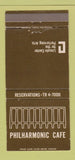 Matchbook Cover Philharmonic Cafe Philadelphia PA Lincoln Center WEAR 30 Strike
