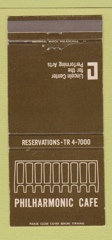 Matchbook Cover Philharmonic Cafe Philadelphia PA Lincoln Center WEAR 30 Strike