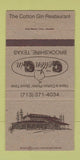 Matchbook Cover - Cotton Gin Restaurant Brookshire TX 30 Strike