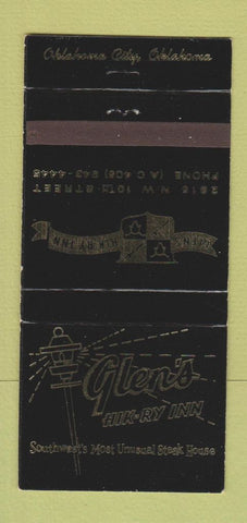 Matchbook Cover - Glen's Hik-ry Inn Oklahoma City OK 30 Strike