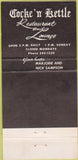 Matchbook Cover - Cocke n Kettle Scituate MA 30 Strike
