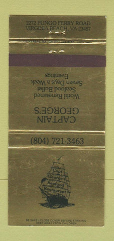 Matchbook Cover - Captain George's Restaurant Virginia Beach VA 30 Strike