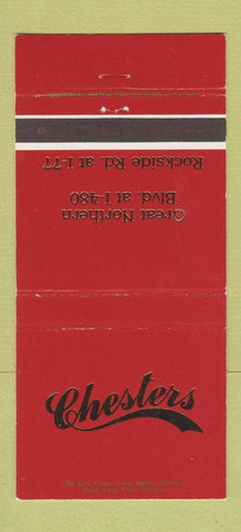 Matchbook Cover - Chesters  30 Strike