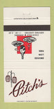 Matchbook Cover - Pitch's Restaurant Milwaukee WI 30 Strike