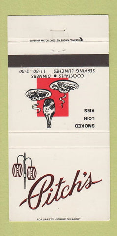 Matchbook Cover - Pitch's Restaurant Milwaukee WI 30 Strike