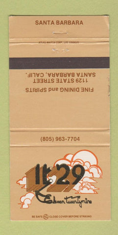 Matchbook Cover - 11:29 Restaurant Santa Barbara CA 30 Strike