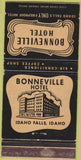 Matchbook Cover - Bonneville Hotel Idaho Falls ID 30 Strike