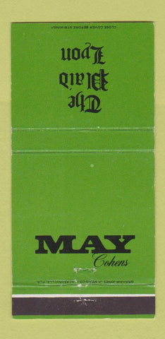Matchbook Cover - May Cohens Plaid Lyon 30 Strike