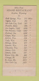 Matchbook Cover - Adam's Restaurant Rawlins WY 30 Strike